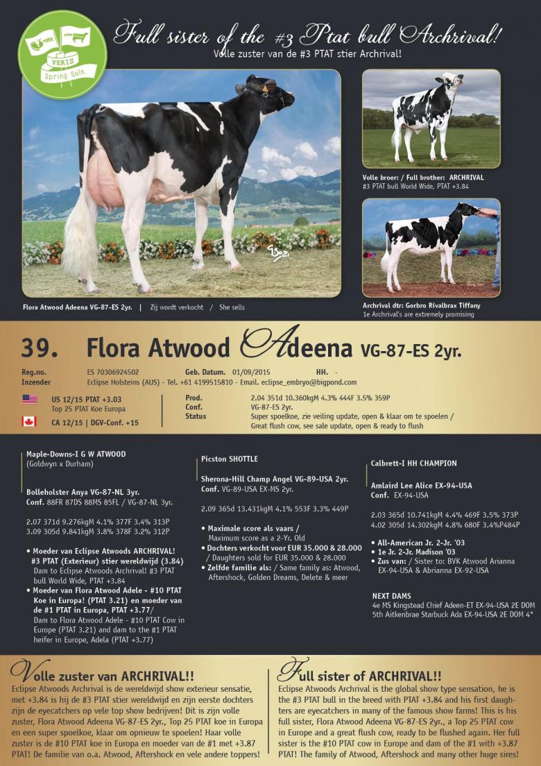 Datasheet for Flora Atwood Adeena VG-87-ES 2yr.