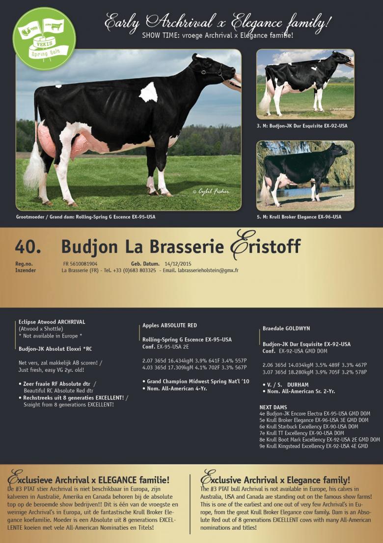 Datasheet for Budjon La Brasserie Eristoff