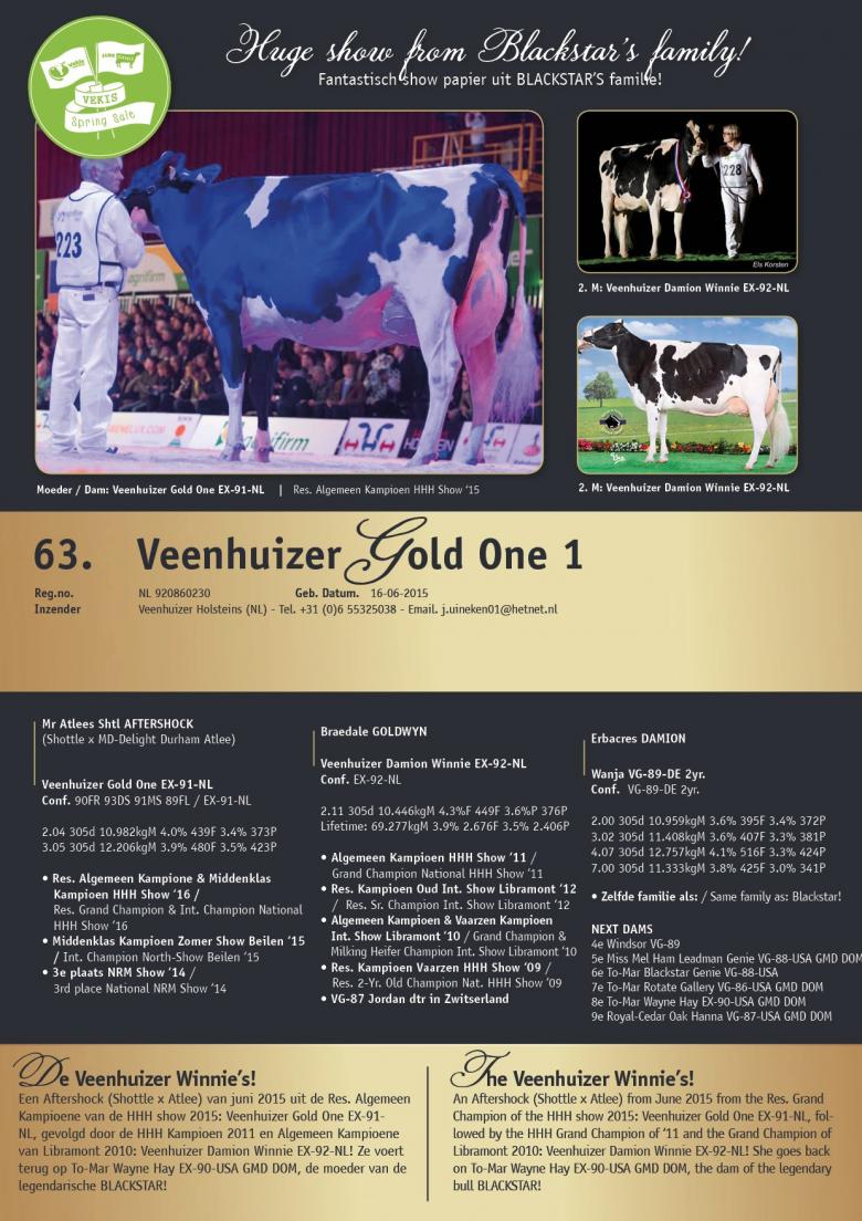 Datasheet for Veenhuizer Gold One 1