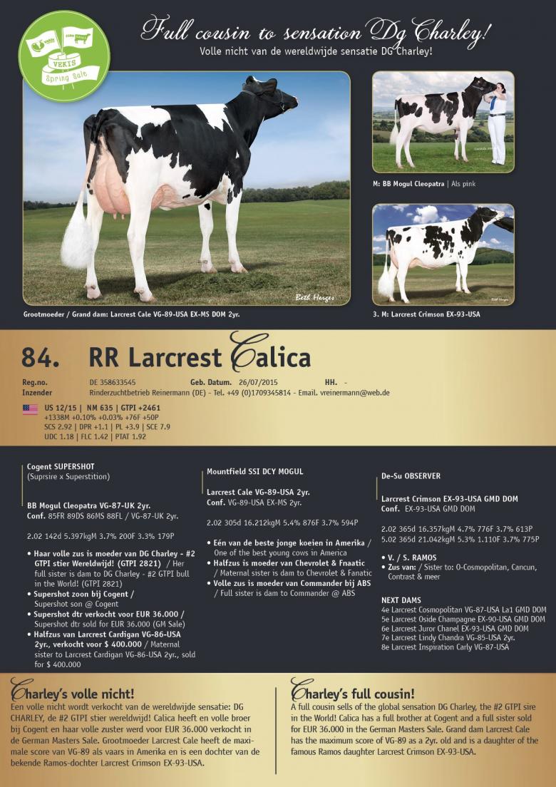 Datasheet for RR Larcrest Calica