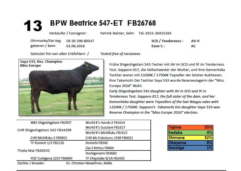 Datasheet for Lot 13. BPW Beatrice 547-ET FB26768