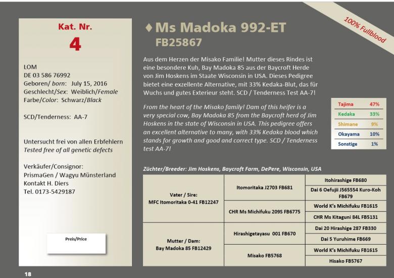 Datasheet for Lot 4. Ms Madoka 992-ET FB25867