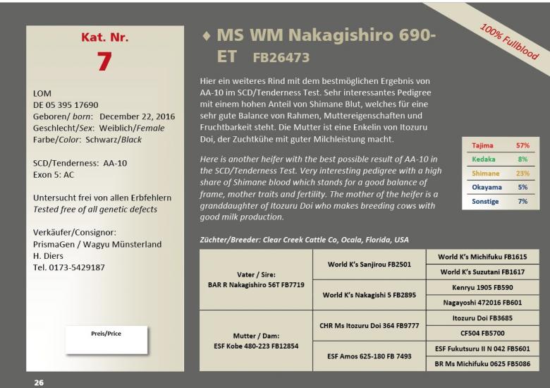 Datasheet for Lot 7. MS WM Nakagishiro 690-ET FB26473