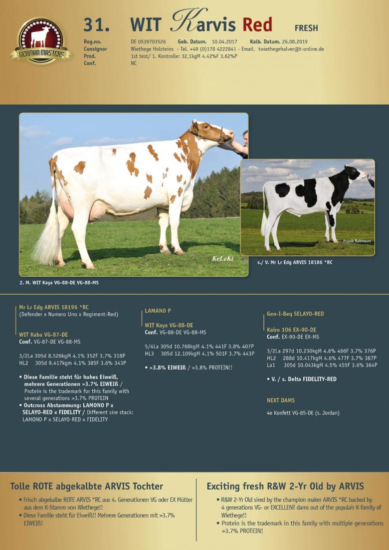 Datasheet for Lot 31. WIT Karvis Red | OUT OF SALE