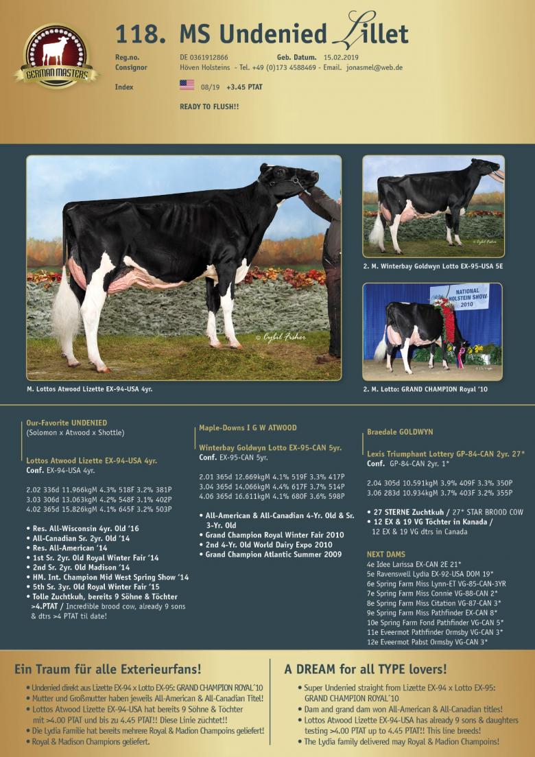 Datasheet for Lot 118. MS Undenied Lillet
