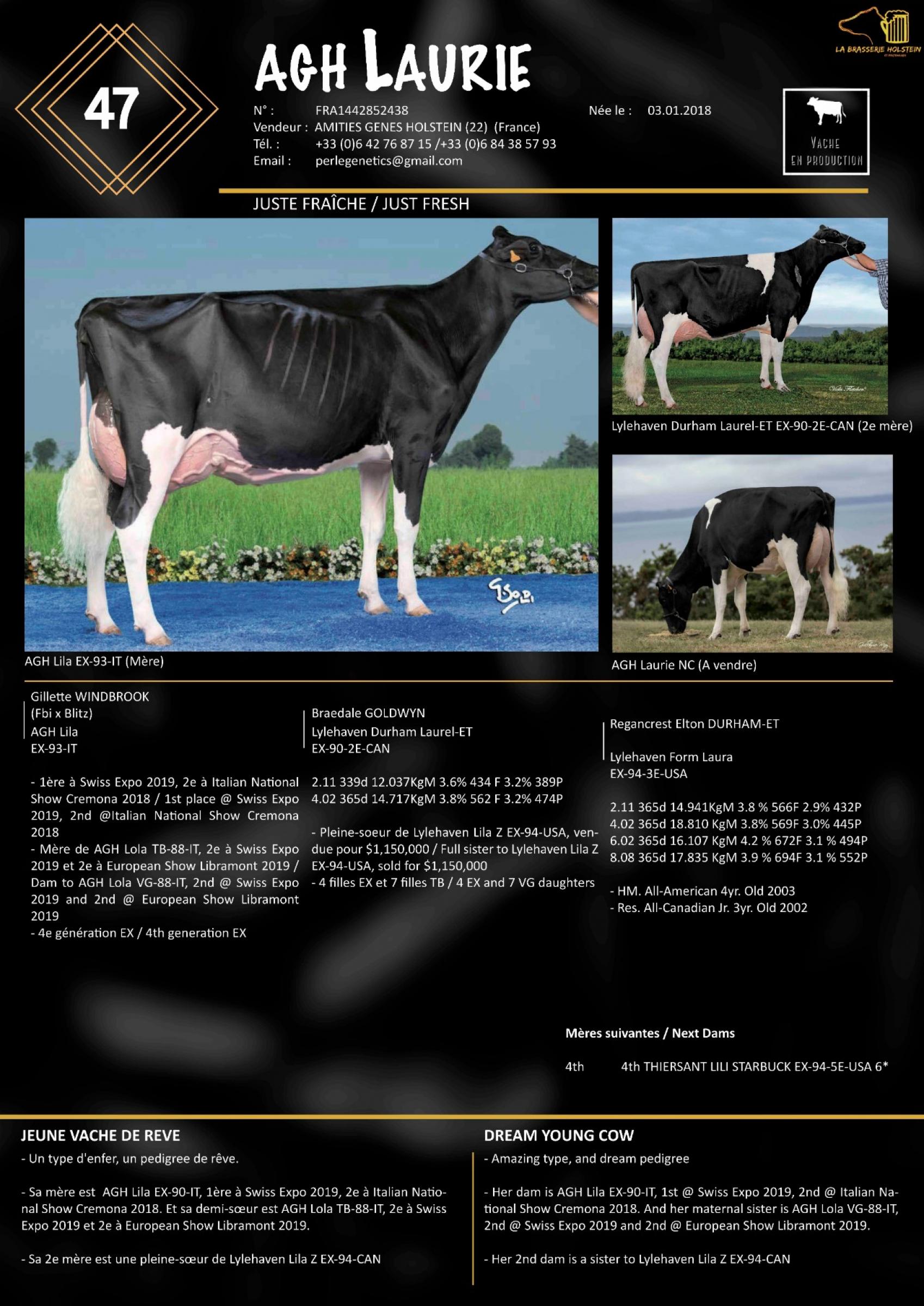 Datasheet for Lot 47. AGH Laurie